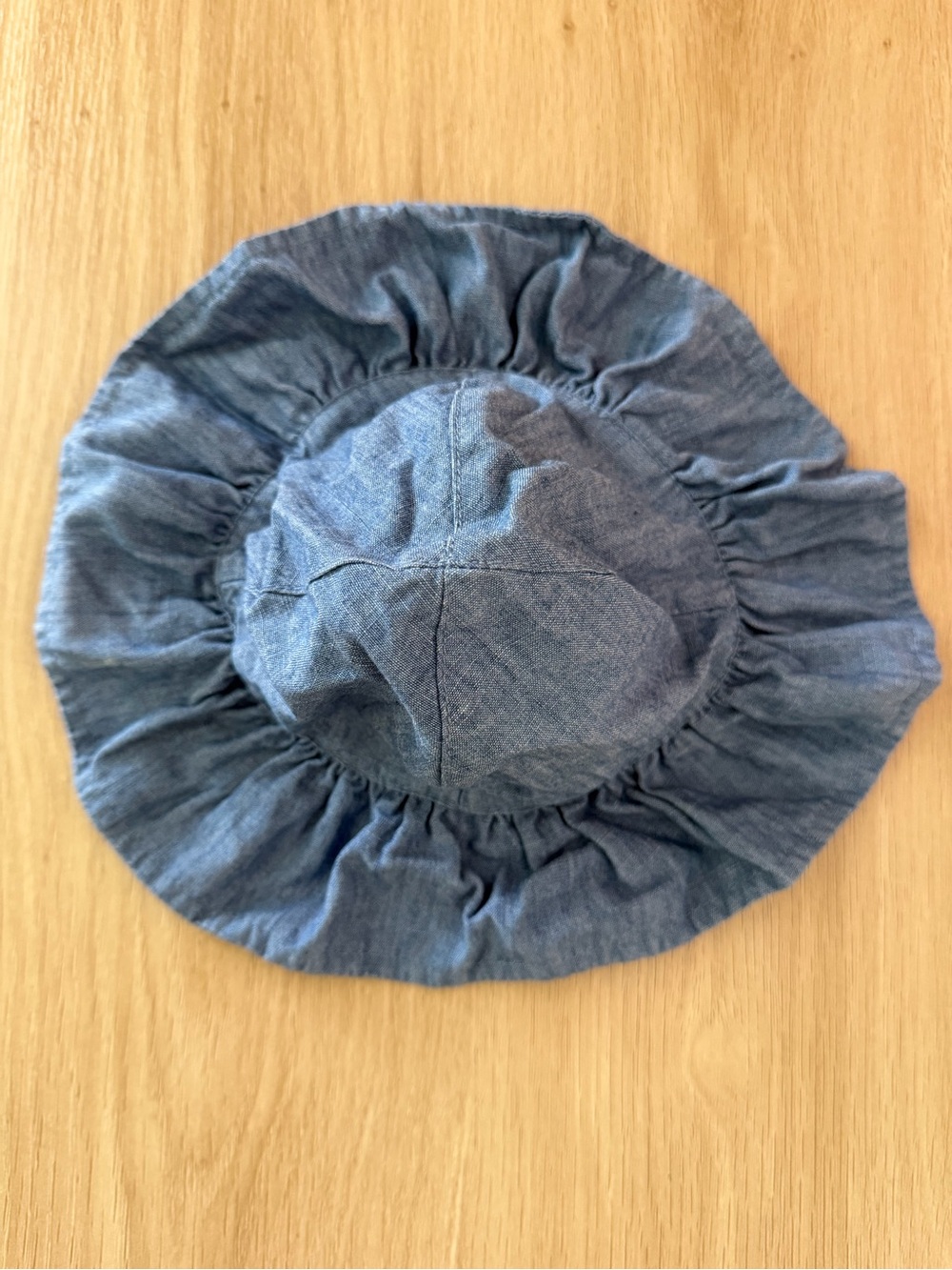 Ruffled Denim-Style Sun Hat